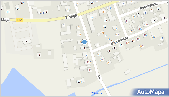 Żółkiewka-Osada, Armii Krajowej, 3, mapa Żółkiewka-Osada