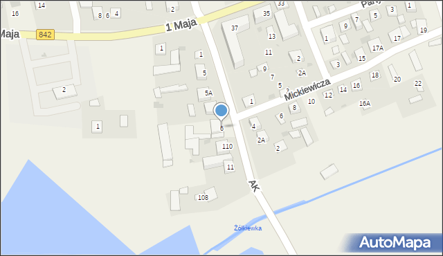 Żółkiewka-Osada, Armii Krajowej, 6, mapa Żółkiewka-Osada