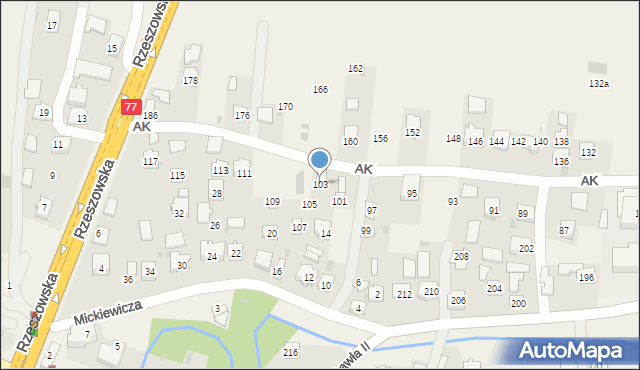 Żurawica, Armii Krajowej, 103, mapa Żurawica