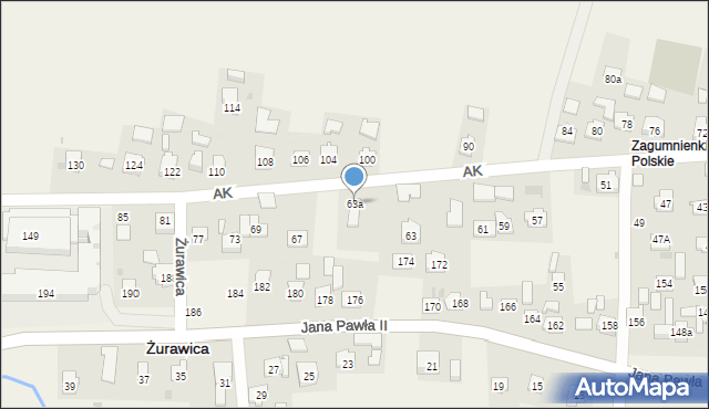 Żurawica, Armii Krajowej, 63a, mapa Żurawica