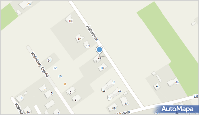 Bąkówka, Asfaltowa, 1e, mapa Bąkówka