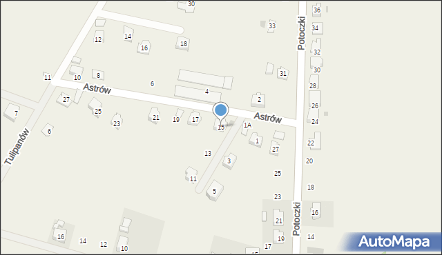 Bażanowice, Astrów, 15, mapa Bażanowice