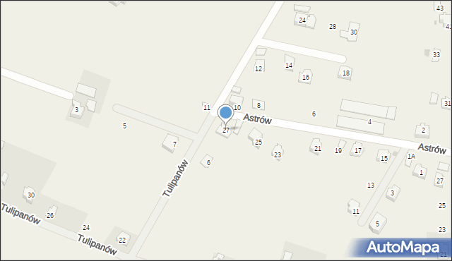Bażanowice, Astrów, 27, mapa Bażanowice