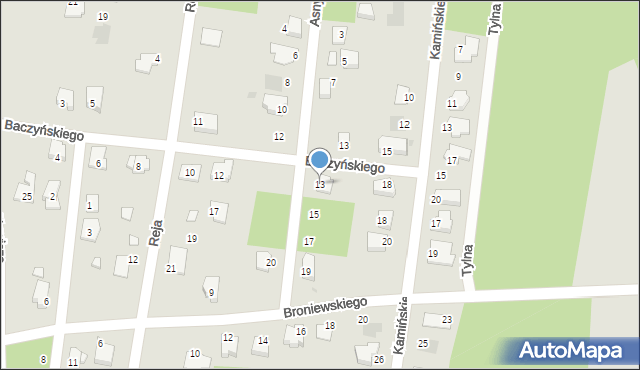 Białobrzegi, Asnyka Adama, 13, mapa Białobrzegi