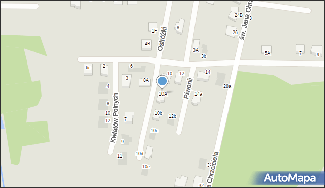 Białystok, Astrów, 10A, mapa Białegostoku