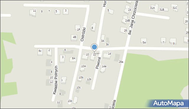 Białystok, Astrów, 12, mapa Białegostoku