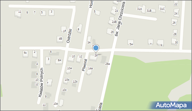 Białystok, Astrów, 14, mapa Białegostoku