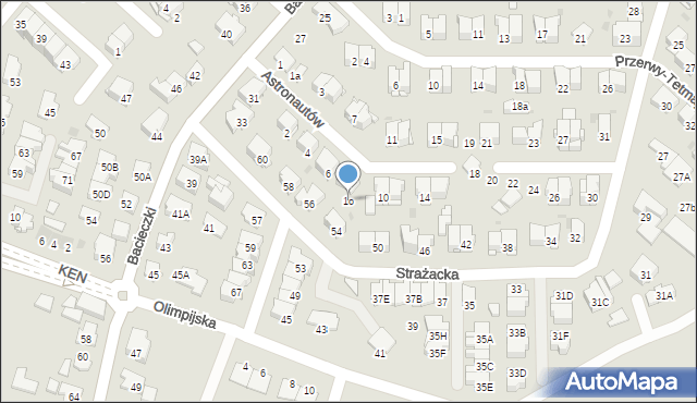 Białystok, Astronautów, 1o, mapa Białegostoku