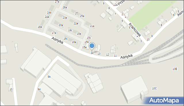 Bielawa, Asnyka Adama, 14, mapa Bielawa