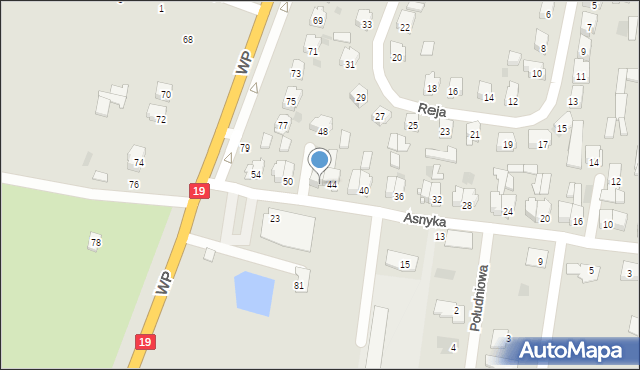 Bielsk Podlaski, Asnyka Adama, 46, mapa Bielsk Podlaski
