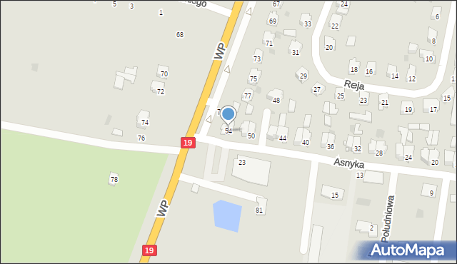 Bielsk Podlaski, Asnyka Adama, 54, mapa Bielsk Podlaski