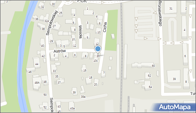 Bielsko-Biała, Astrów, 10, mapa Bielsko-Białej