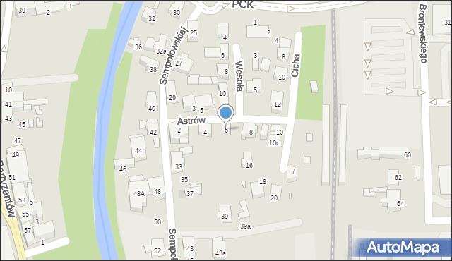 Bielsko-Biała, Astrów, 6, mapa Bielsko-Białej