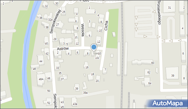 Bielsko-Biała, Astrów, 8a, mapa Bielsko-Białej