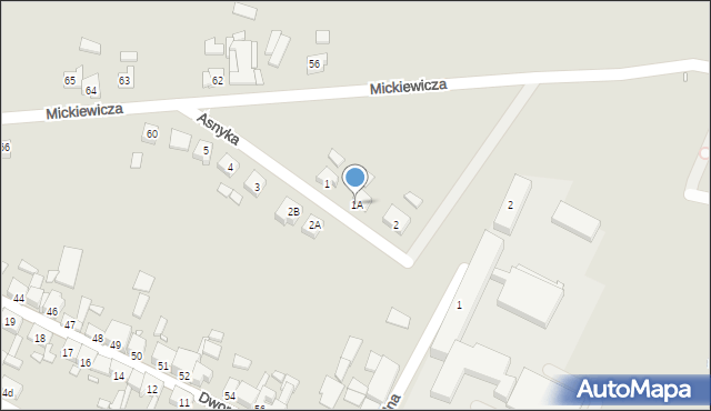 Borek Wielkopolski, Asnyka Adama, 1A, mapa Borek Wielkopolski
