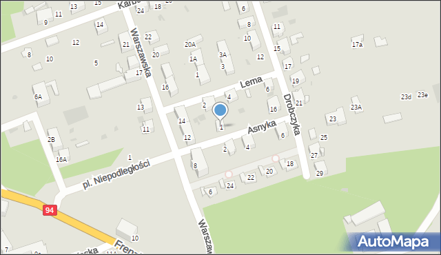 Bytom, Asnyka Adama, 1, mapa Bytomia