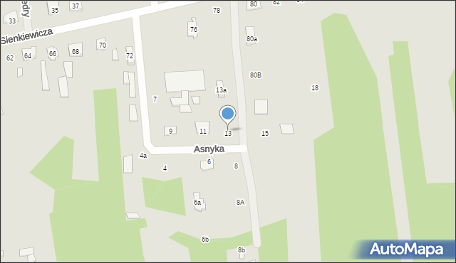 Cegłów, Asnyka Adama, 13, mapa Cegłów