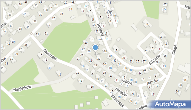 Charzykowy, Astrów, 24a, mapa Charzykowy