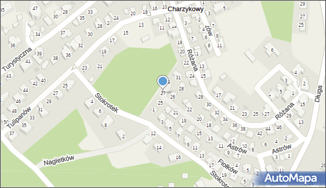 Charzykowy, Astrów, 27, mapa Charzykowy