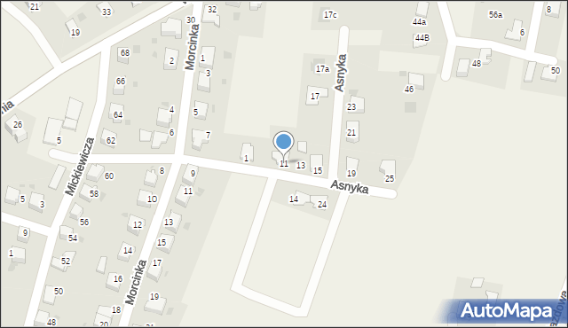 Chybie, Asnyka Adama, 11, mapa Chybie