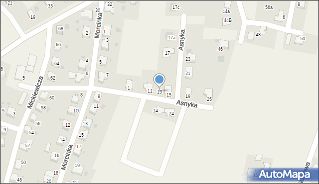 Chybie, Asnyka Adama, 13, mapa Chybie