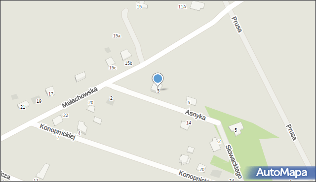 Ćmielów, Asnyka Adama, 3, mapa Ćmielów