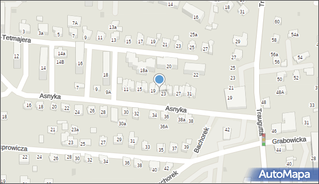 Czechowice-Dziedzice, Asnyka Adama, 21, mapa Czechowic-Dziedzic