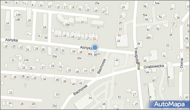 Czechowice-Dziedzice, Asnyka Adama, 38, mapa Czechowic-Dziedzic