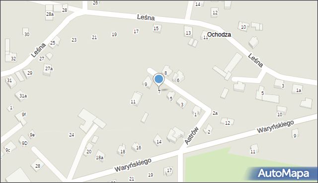 Czechowice-Dziedzice, Astrów, 7, mapa Czechowic-Dziedzic