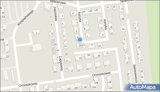 Czeladź, Asnyka Adama, 10, mapa Czeladź