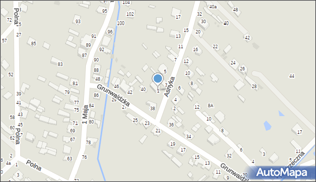 Dęblin, Asnyka Adama, 1, mapa Dęblin