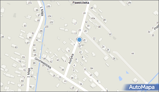 Dęblin, Asnyka Adama, 12, mapa Dęblin