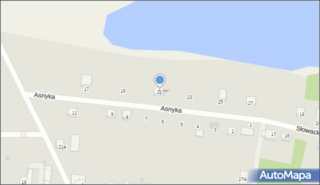 Dobiegniew, Asnyka Adama, 21, mapa Dobiegniew