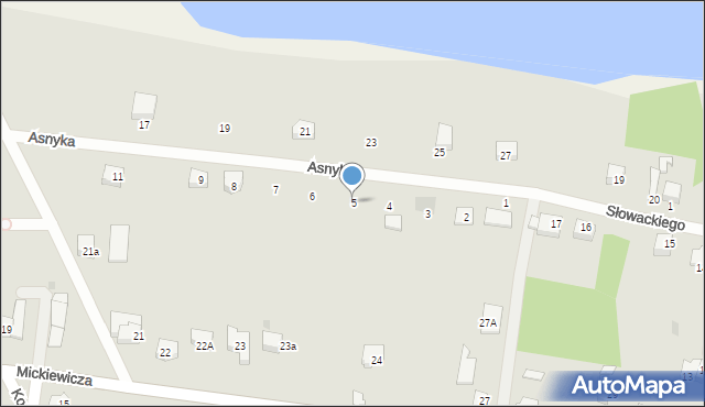 Dobiegniew, Asnyka Adama, 5, mapa Dobiegniew