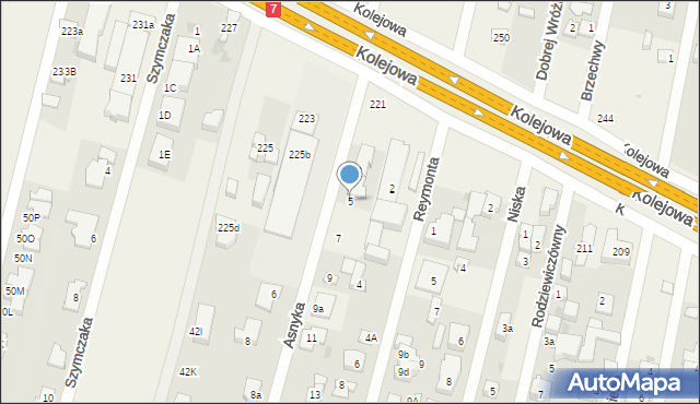 Dziekanów Leśny, Asnyka Adama, 5, mapa Dziekanów Leśny