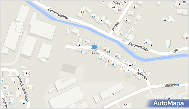 Dzierżoniów, Asnyka Adama, 5a, mapa Dzierżoniów