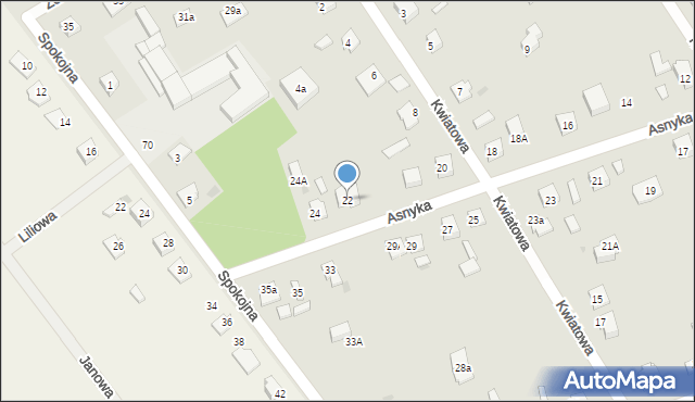 Garwolin, Asnyka Adama, 22, mapa Garwolin