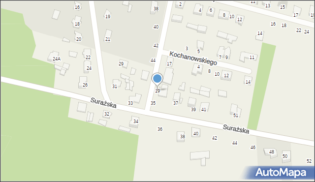 Gąsówka Stara, Asnyka Adama, 19, mapa Gąsówka Stara