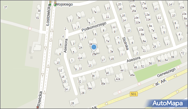 Gdańsk, Asesora, 15a, mapa Gdańska