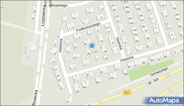 Gdańsk, Asesora, 17a, mapa Gdańska