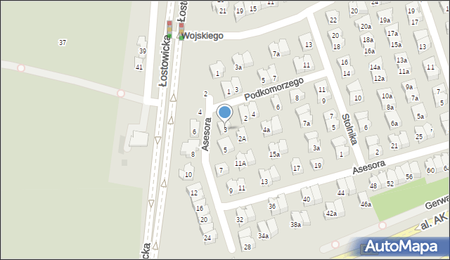 Gdańsk, Asesora, 3, mapa Gdańska