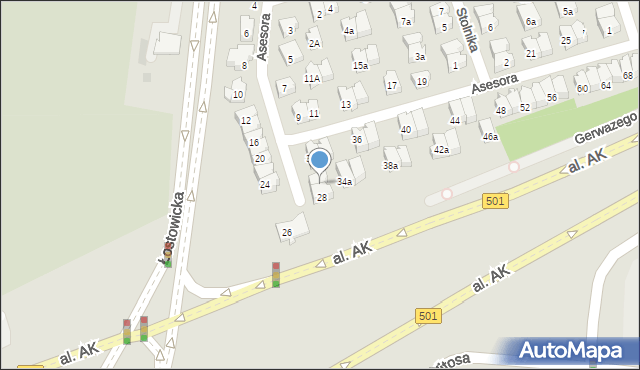 Gdańsk, Asesora, 30, mapa Gdańska