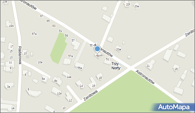 Gdańsk, Astronautów, 53, mapa Gdańska