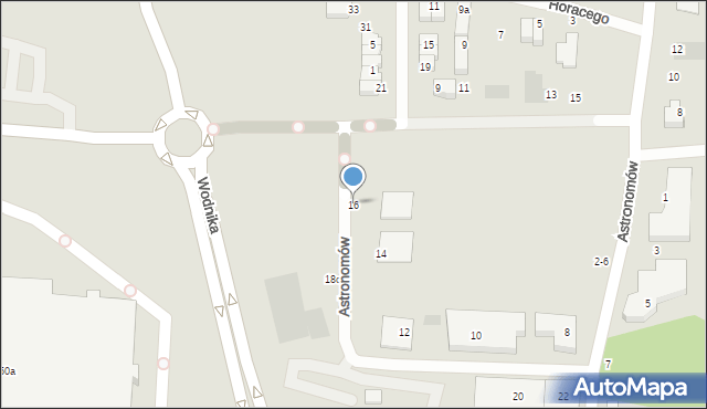 Gdańsk, Astronomów, 16, mapa Gdańska
