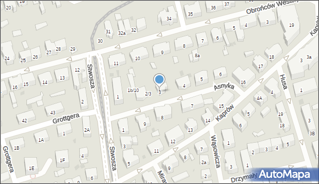 Gdańsk, Asnyka Adama, 3, mapa Gdańska