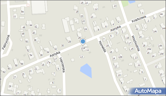 Gniezno, Asnyka Adama, 11A, mapa Gniezna