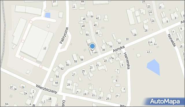 Gniezno, Asnyka Adama, 54a, mapa Gniezna