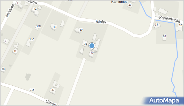 Goleszów, Astrów, 40, mapa Goleszów