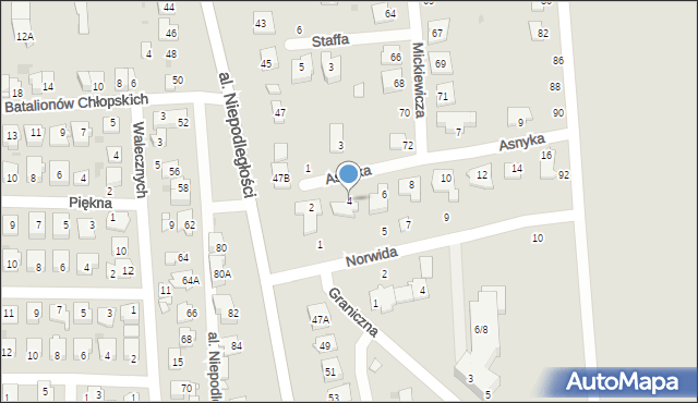 Grójec, Asnyka Adama, 4, mapa Grójec