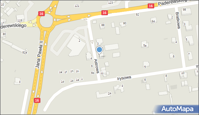 Grudziądz, Astrowa, 7, mapa Grudziądza